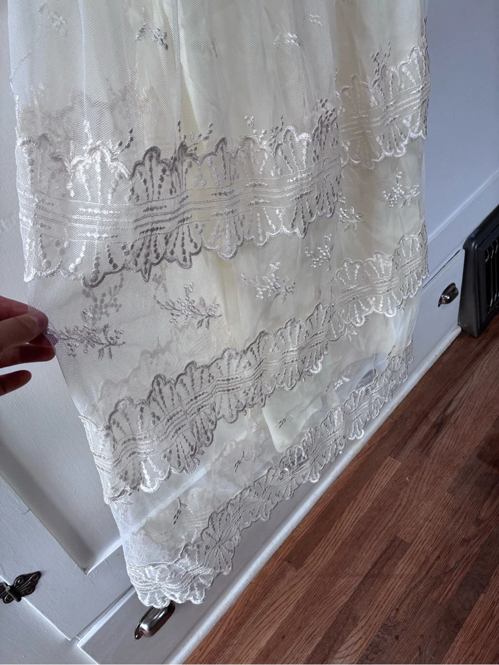Vintage Alfred Angelo Wedding Dress Ivory Lace Cottagecore Victorian Style